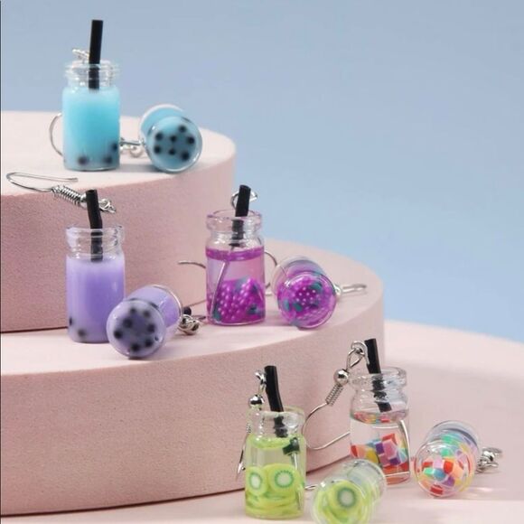 Colorful Bottle Drop Earrings - Picture 3 of 9